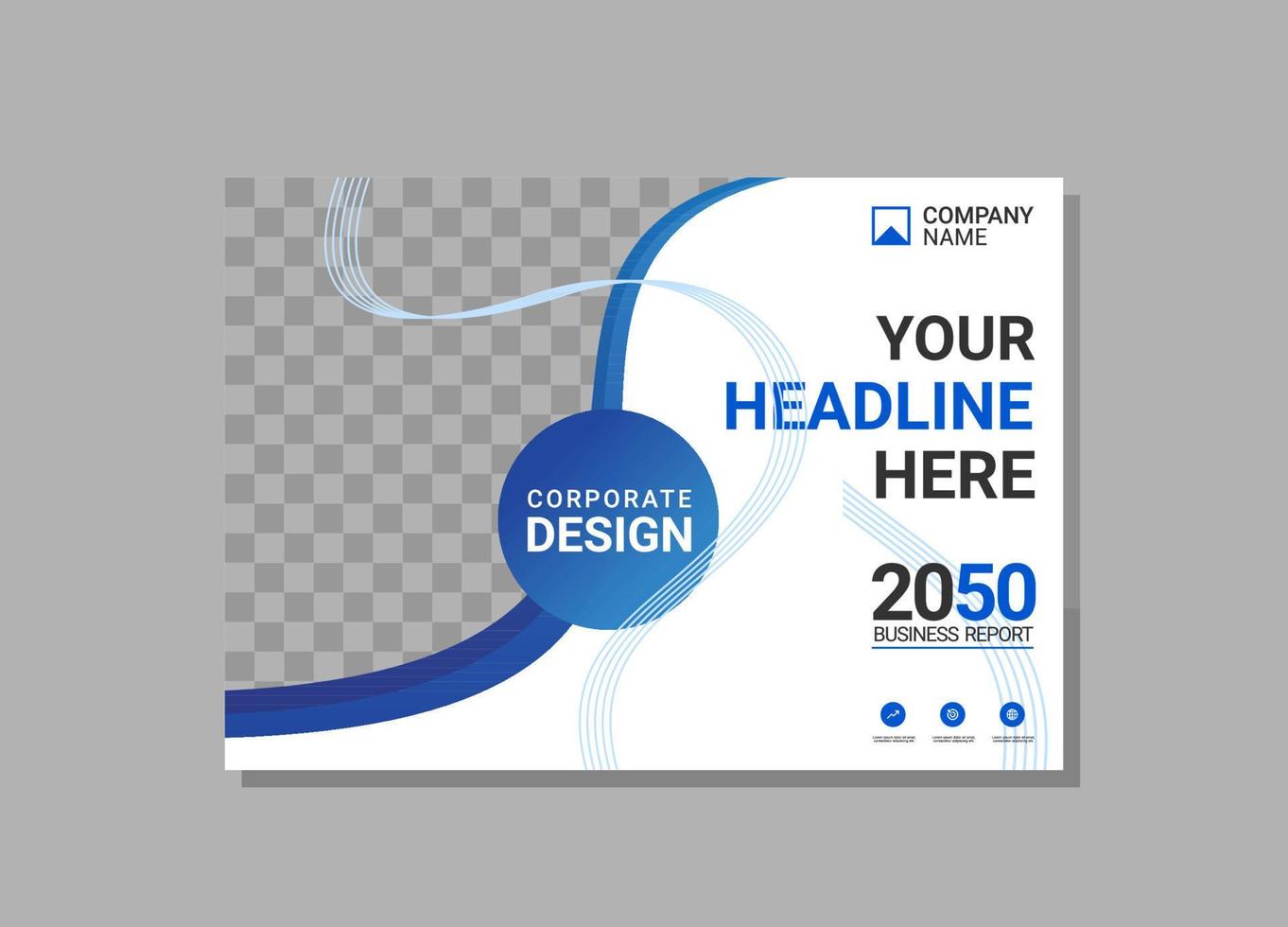 informe anual de negocios moderno horizontal vector