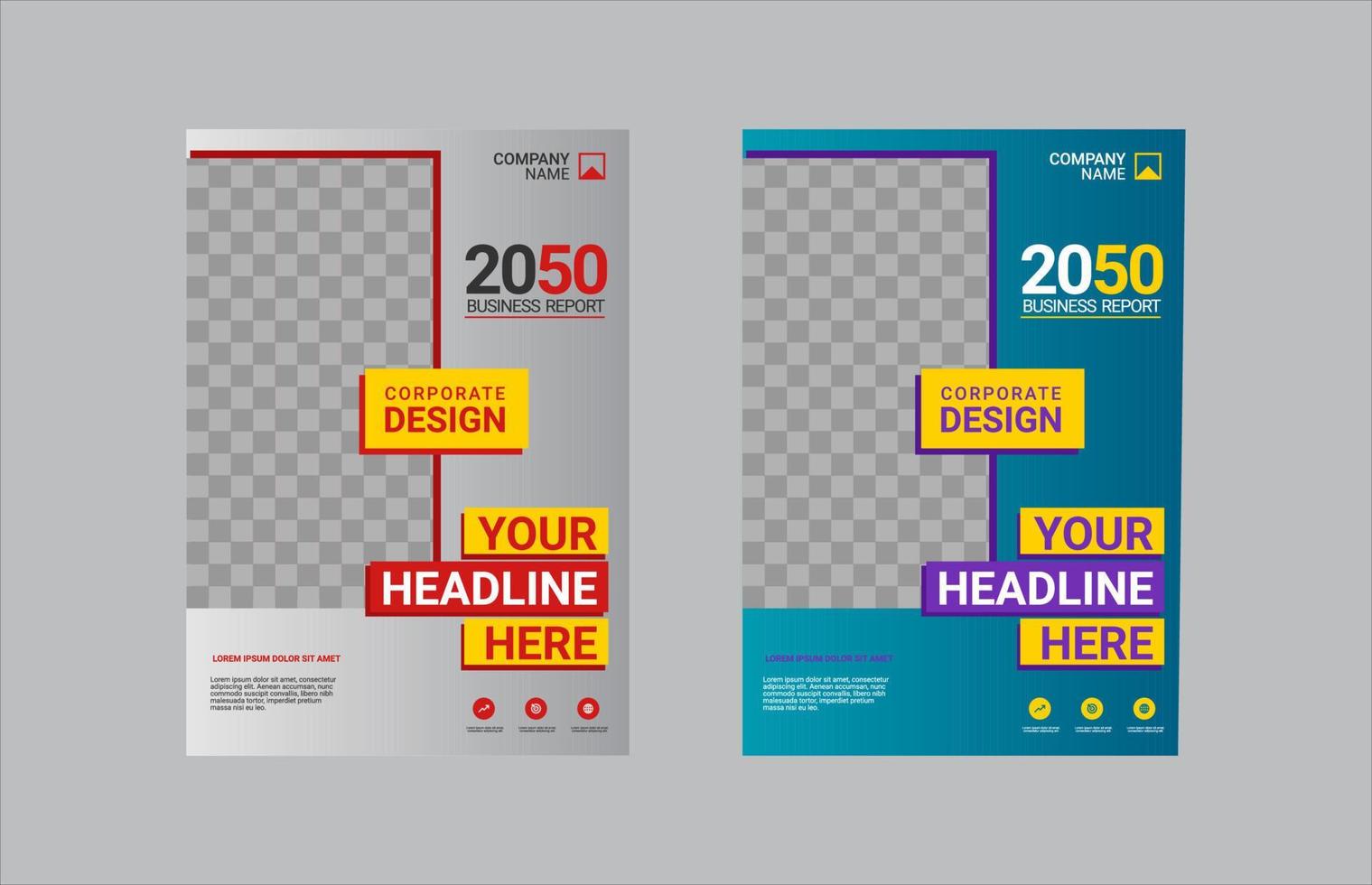 Modern business annual report template vector