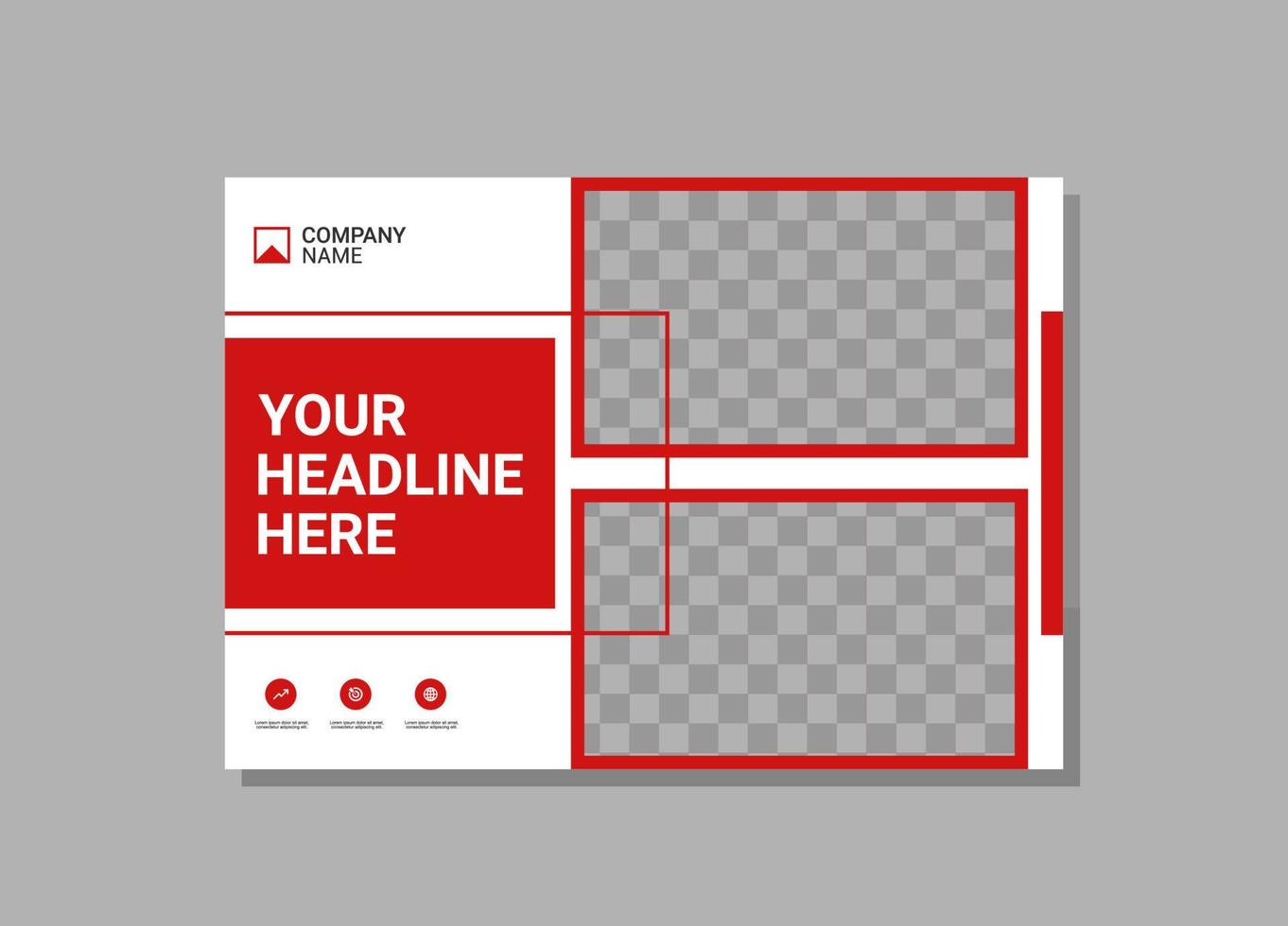 Modern business annual report horizontal vector