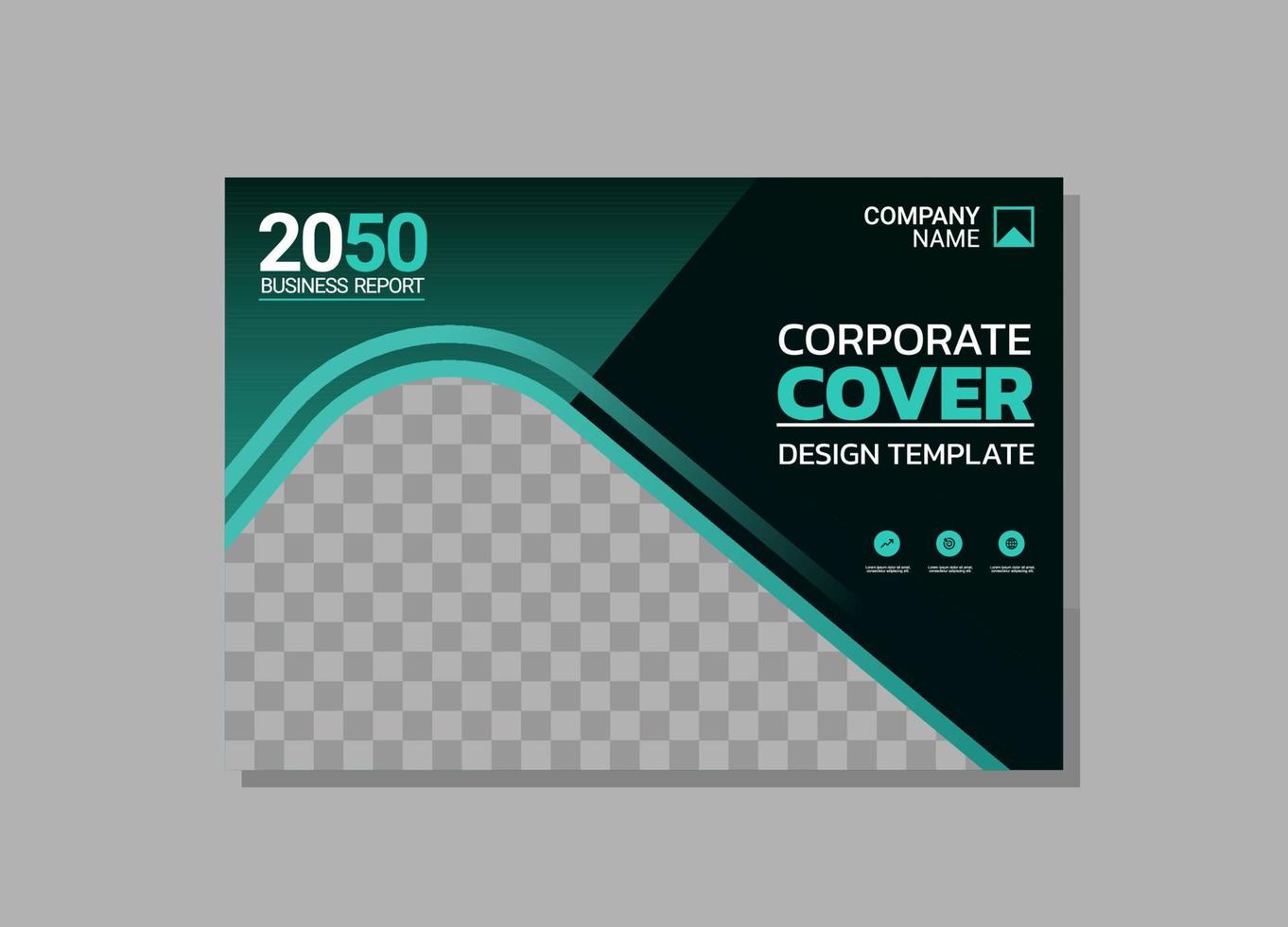 Corporate book cover horizontal design vector