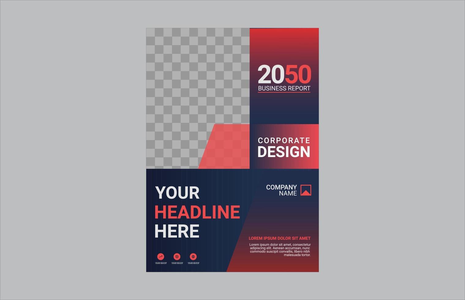 Modern business annual report template vector