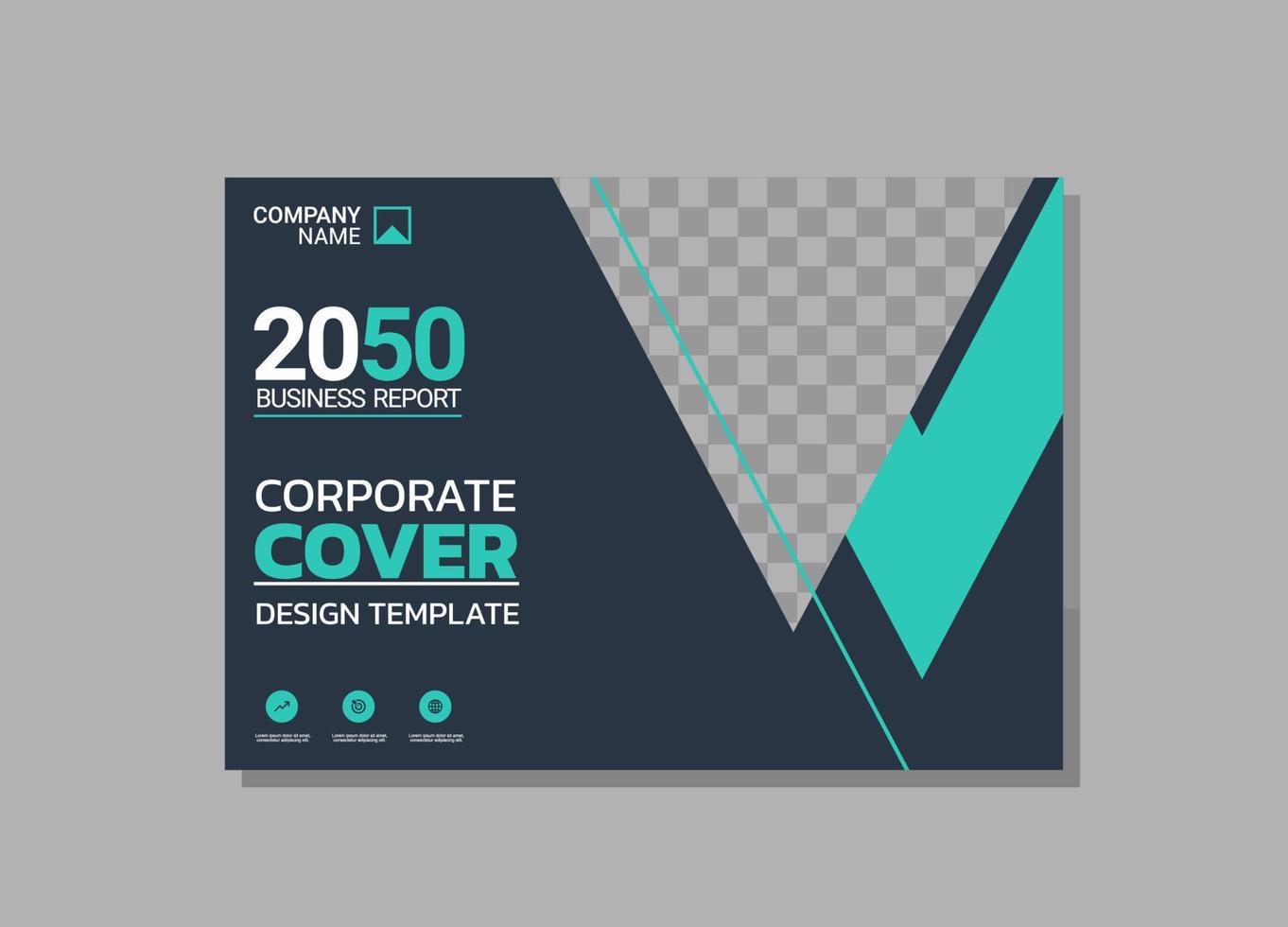 Corporate book cover horizontal design vector