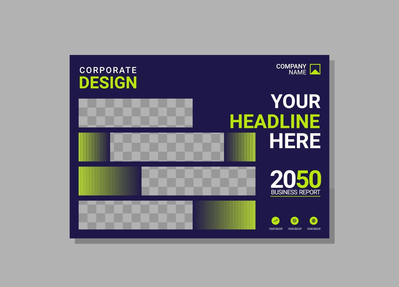 Modern business annual report horizontal vector