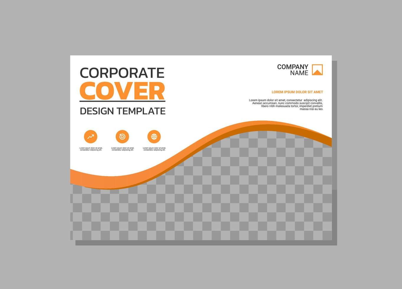 Corporate book cover horizontal design vector