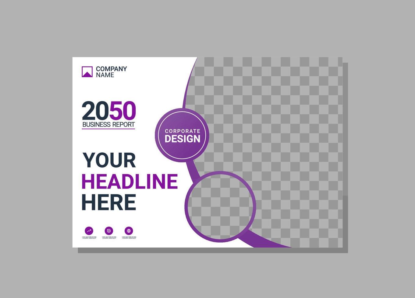 Modern business annual report horizontal vector