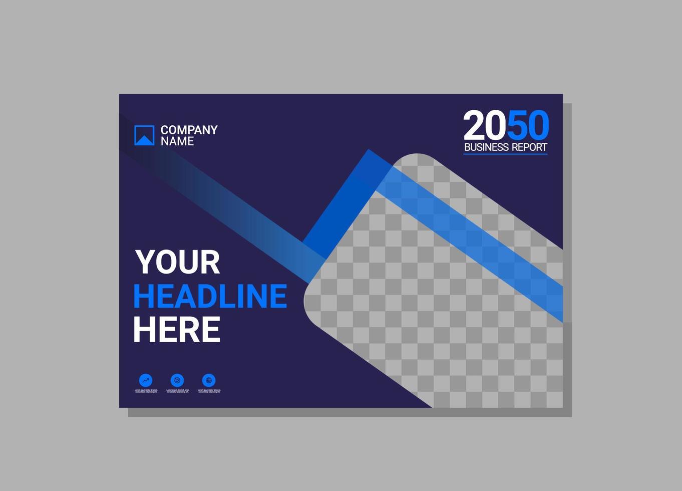 Corporate book cover horizontal design vector