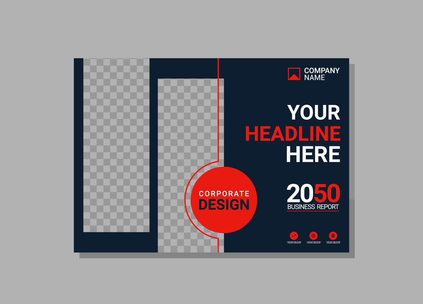 Corporate book cover horizontal design vector