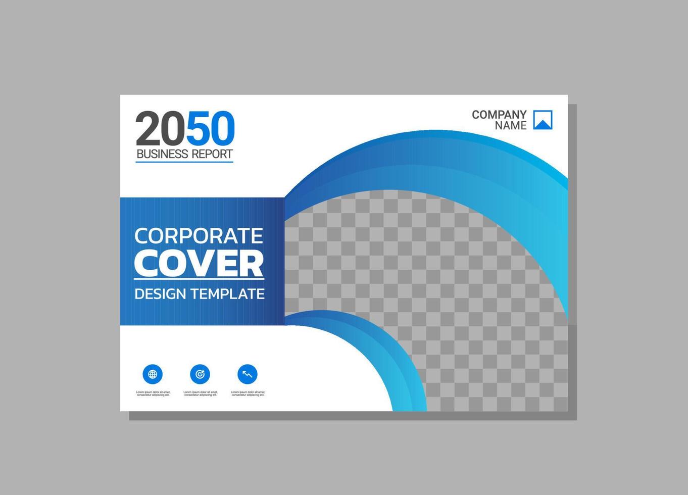 Corporate book cover horizontal design vector