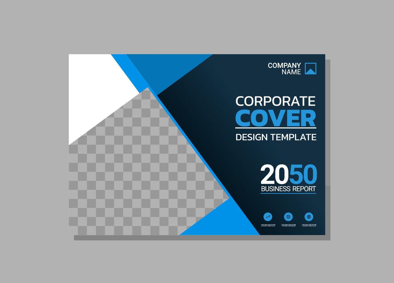 Corporate book cover horizontal design vector