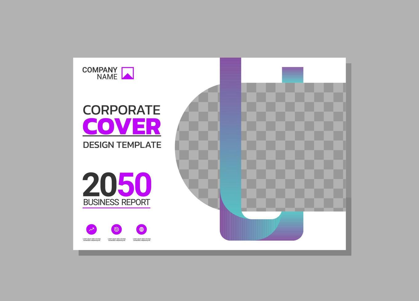 Corporate book cover horizontal design vector