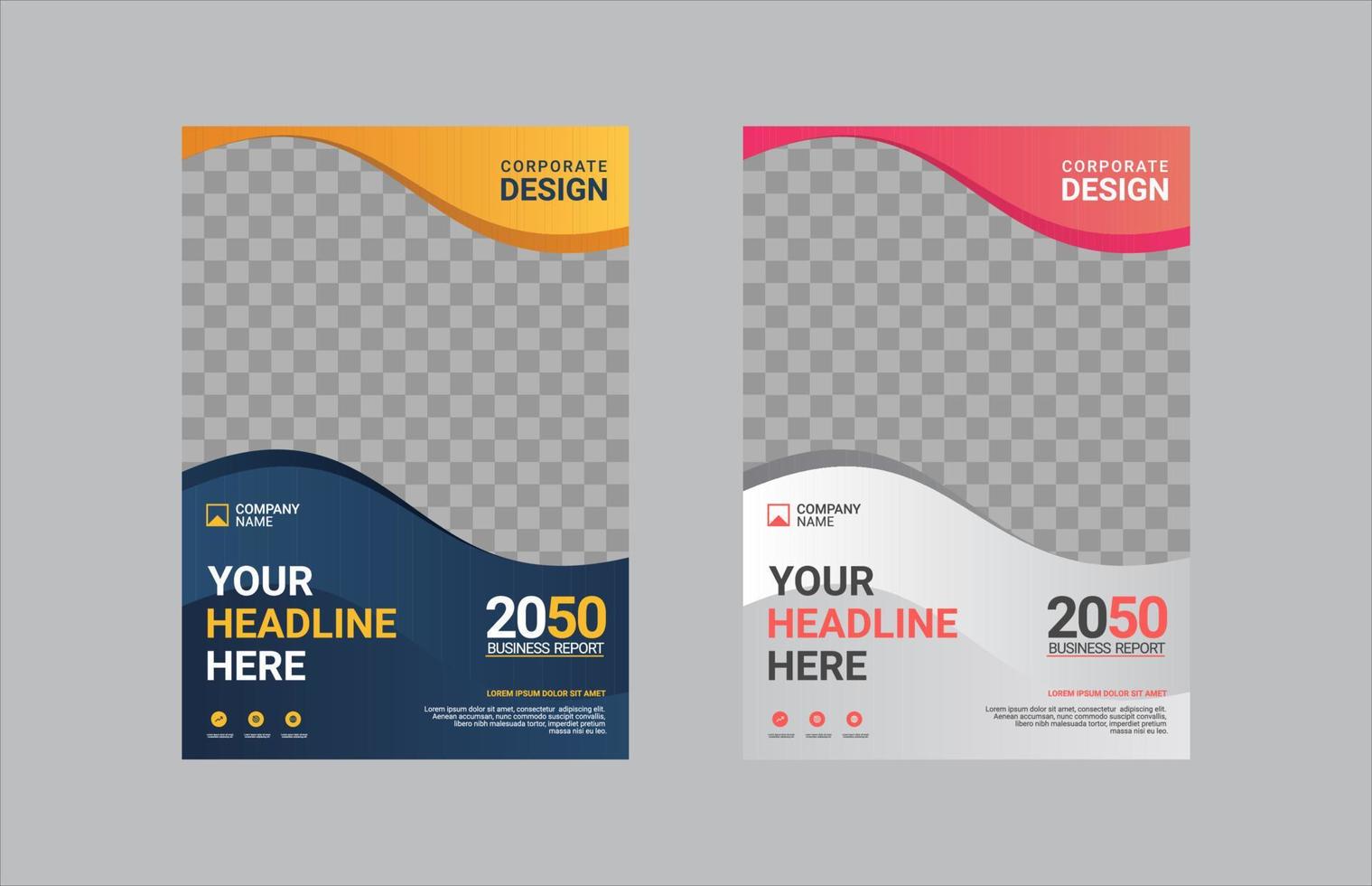 Modern business annual report template vector