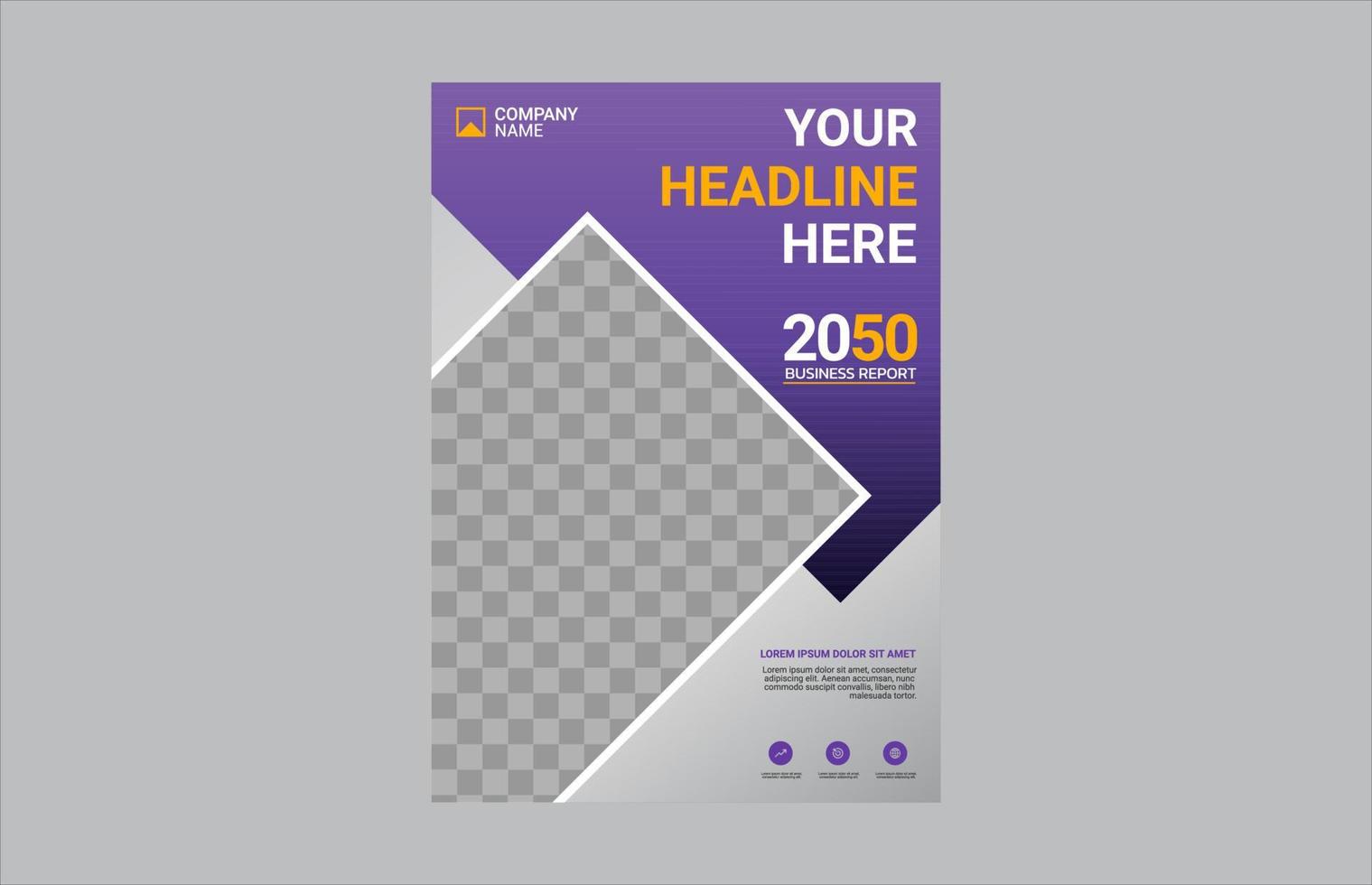 Modern business annual report template vector