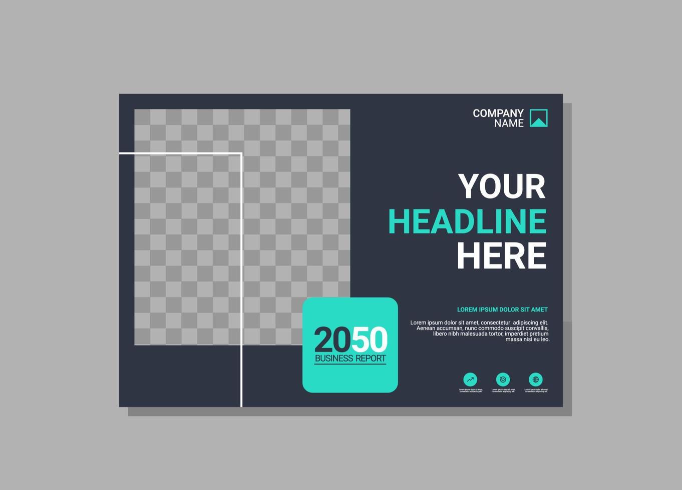 Corporate book cover horizontal design vector