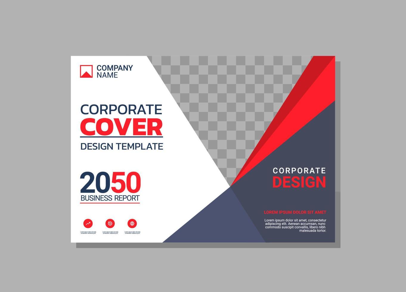 diseño horizontal de portada de libro corporativo vector