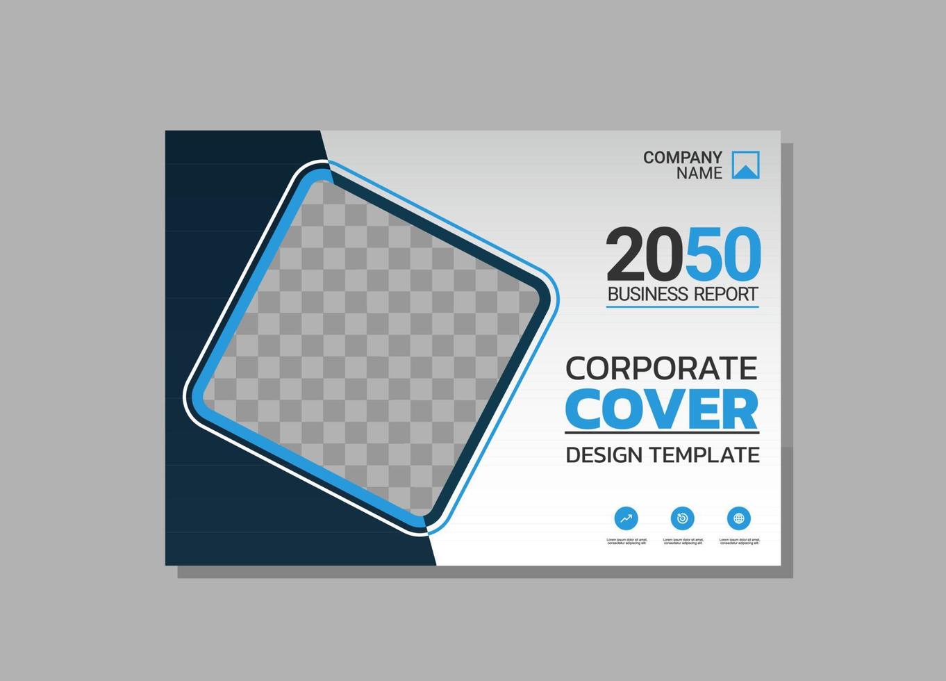 Corporate book cover horizontal design vector