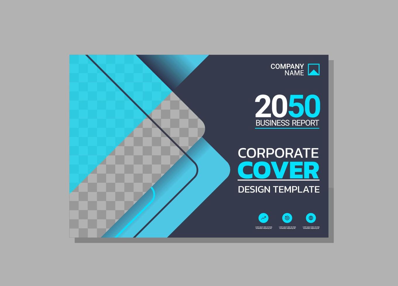Corporate book cover horizontal design vector