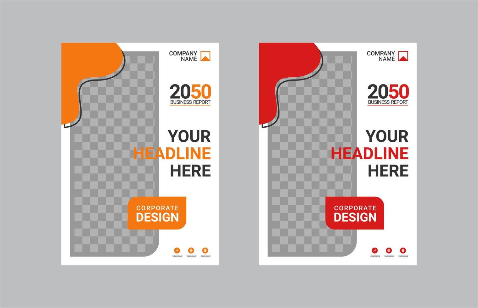 Modern business annual report template vector