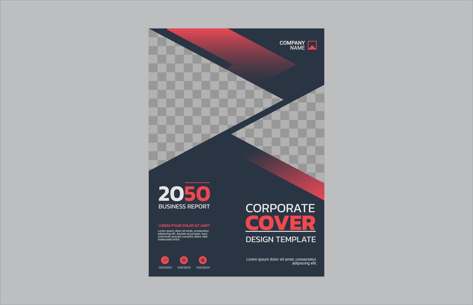 Modern business annual report template vector