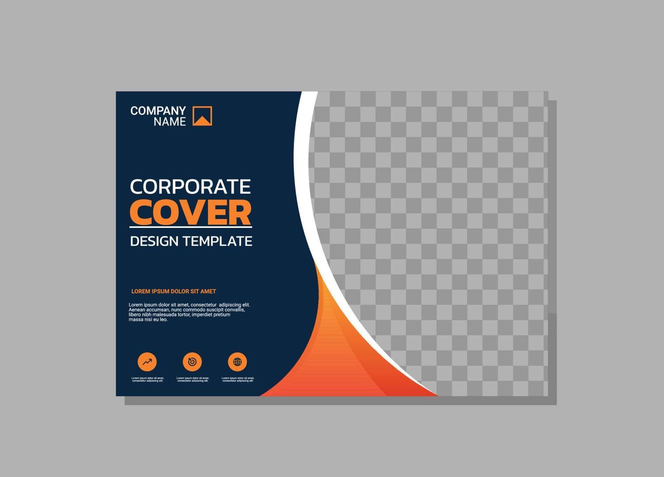 diseño horizontal de portada de libro corporativo vector