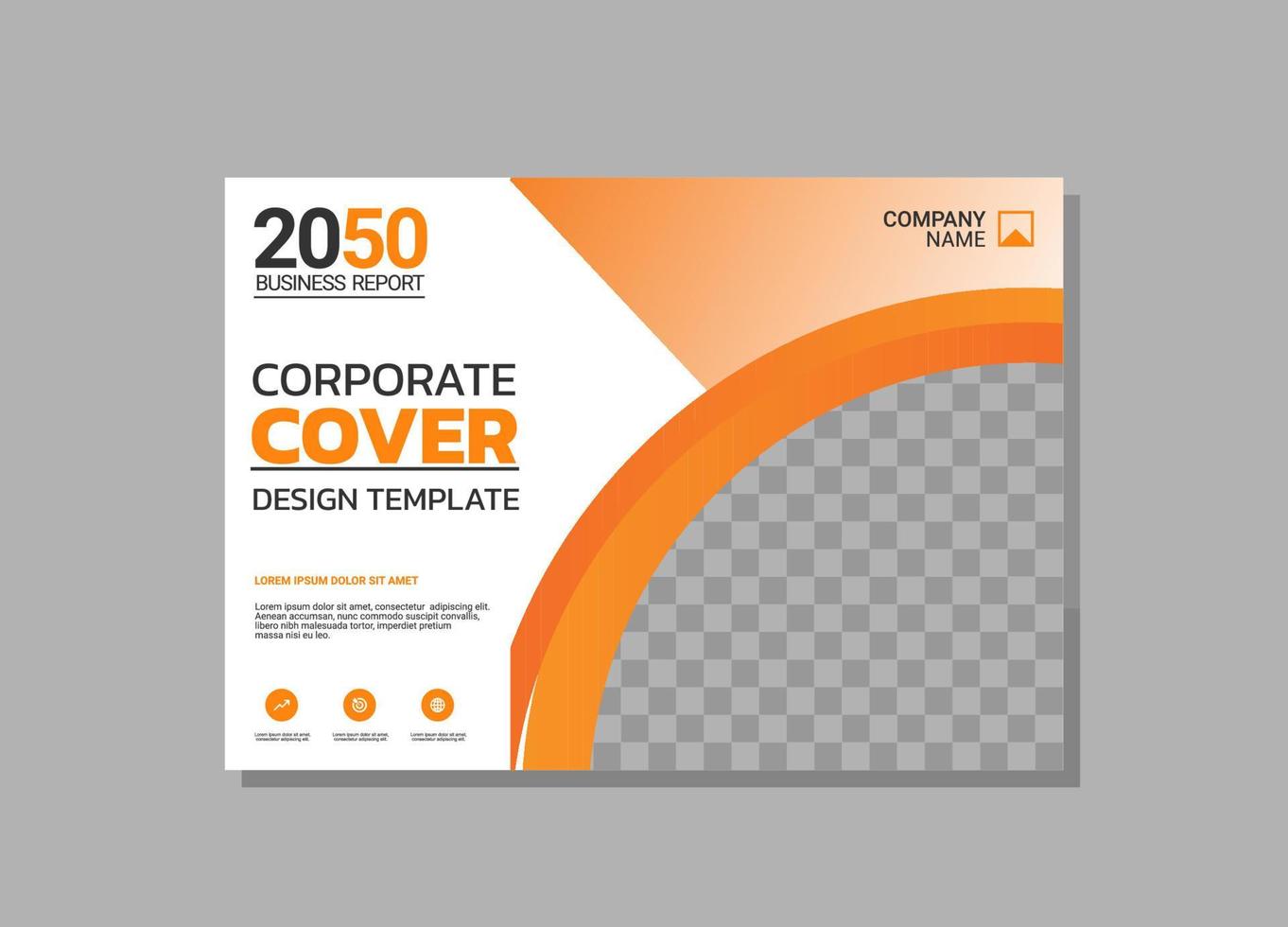 Corporate book cover horizontal design vector