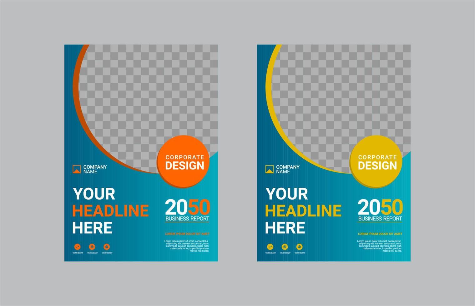 Modern business annual report template vector