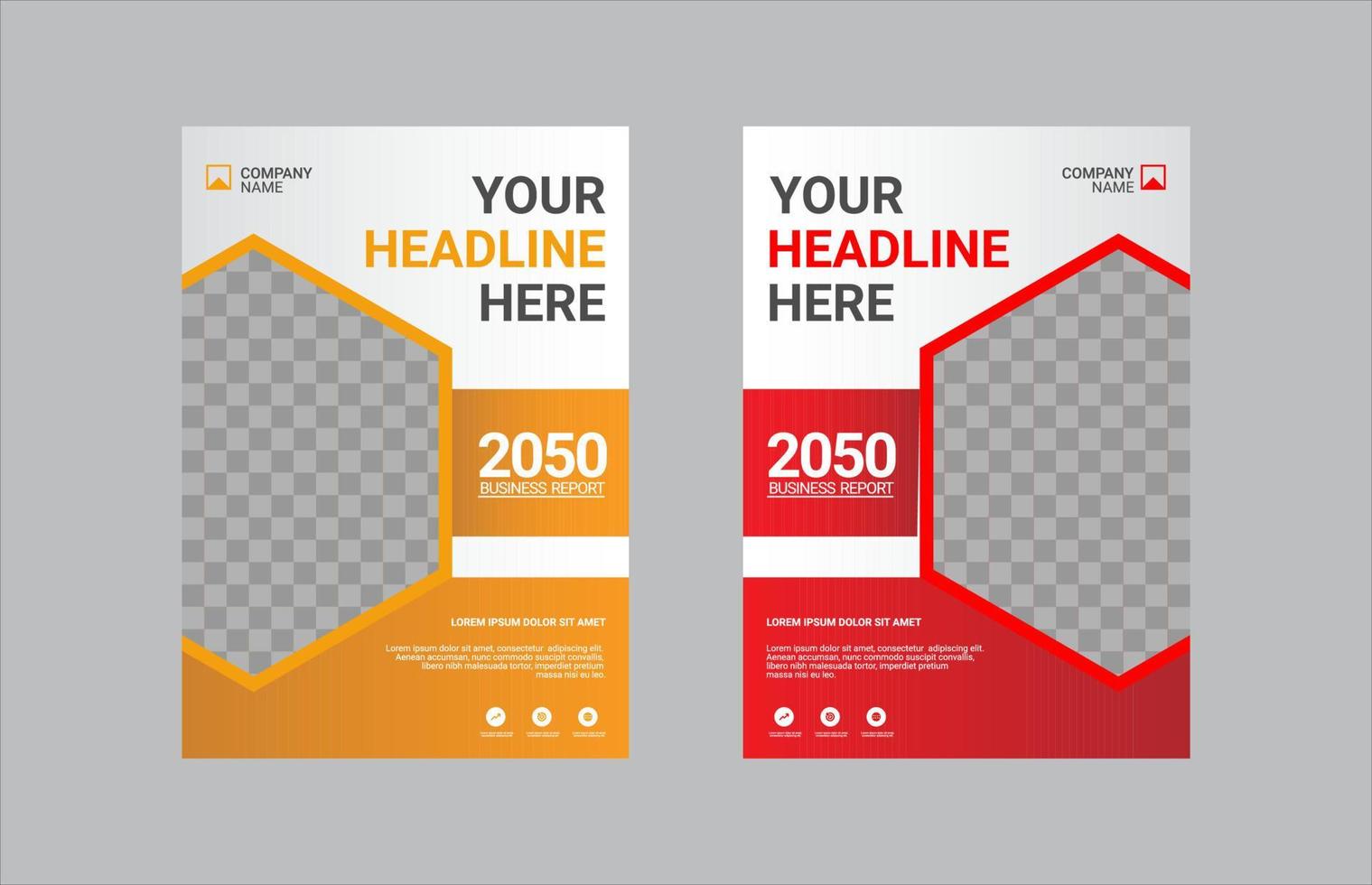 Modern business annual report template vector