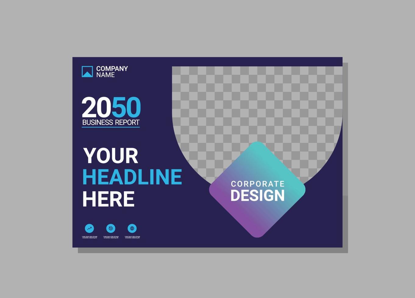 Modern business annual report horizontal vector