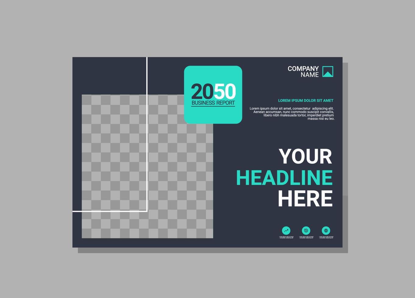 Modern business annual report horizontal vector