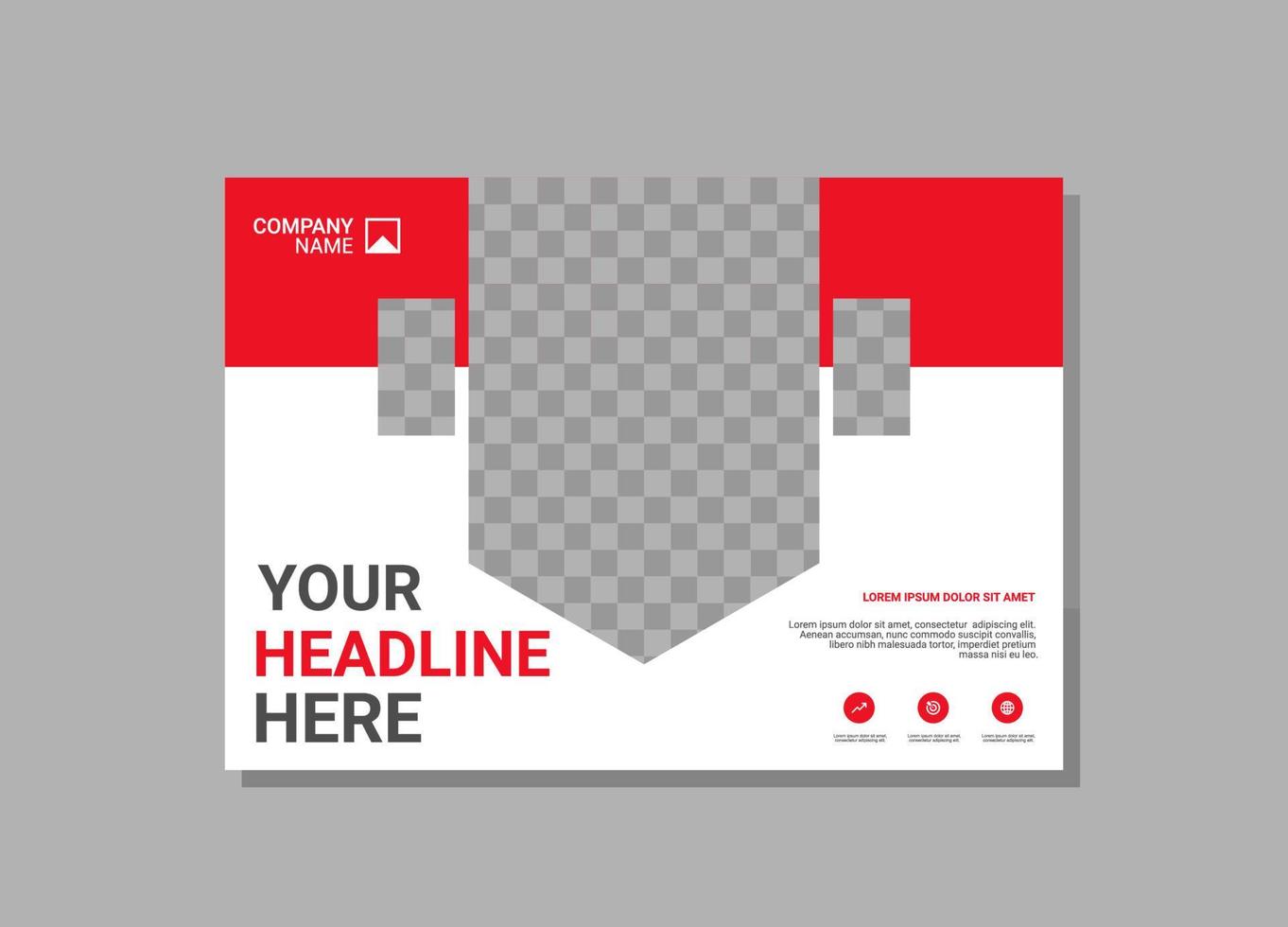 Corporate book cover horizontal design vector