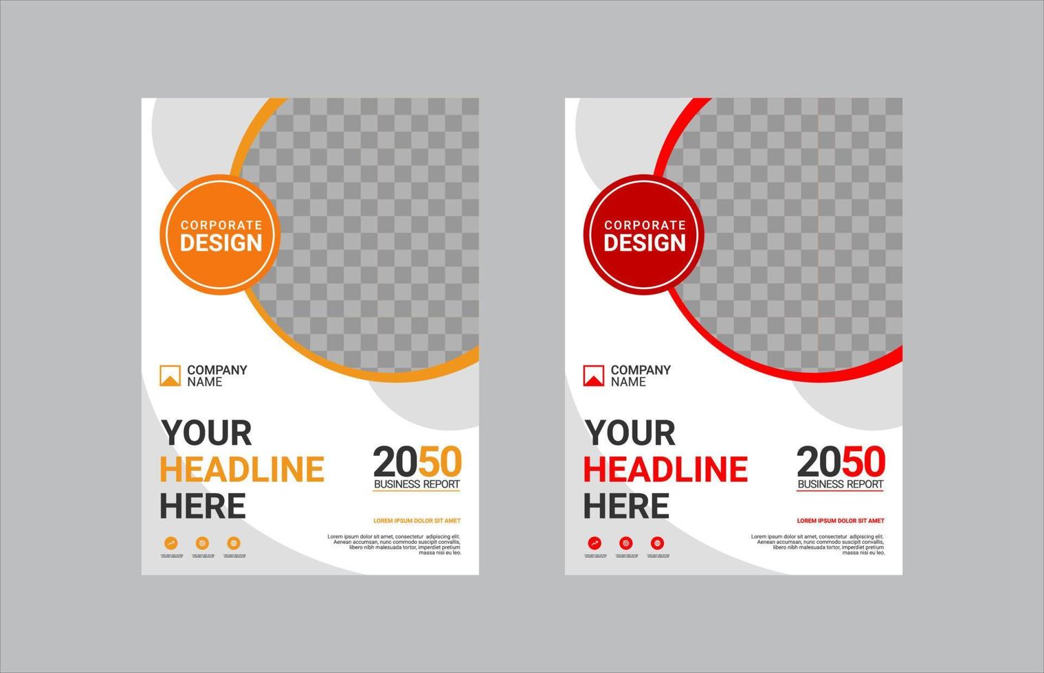 Modern business annual report template vector