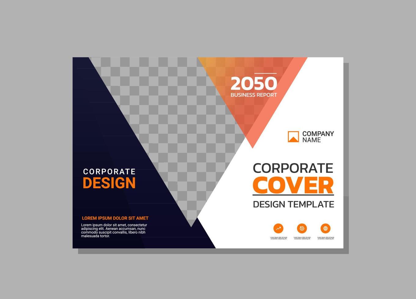 diseño horizontal de portada de libro corporativo vector