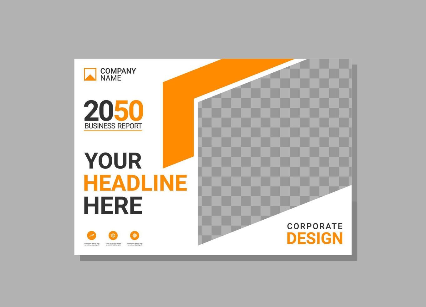 Corporate book cover horizontal design vector