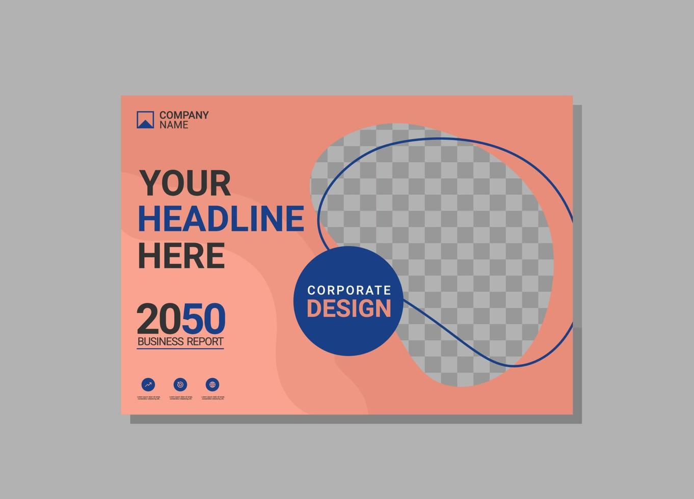 Corporate book cover horizontal design vector