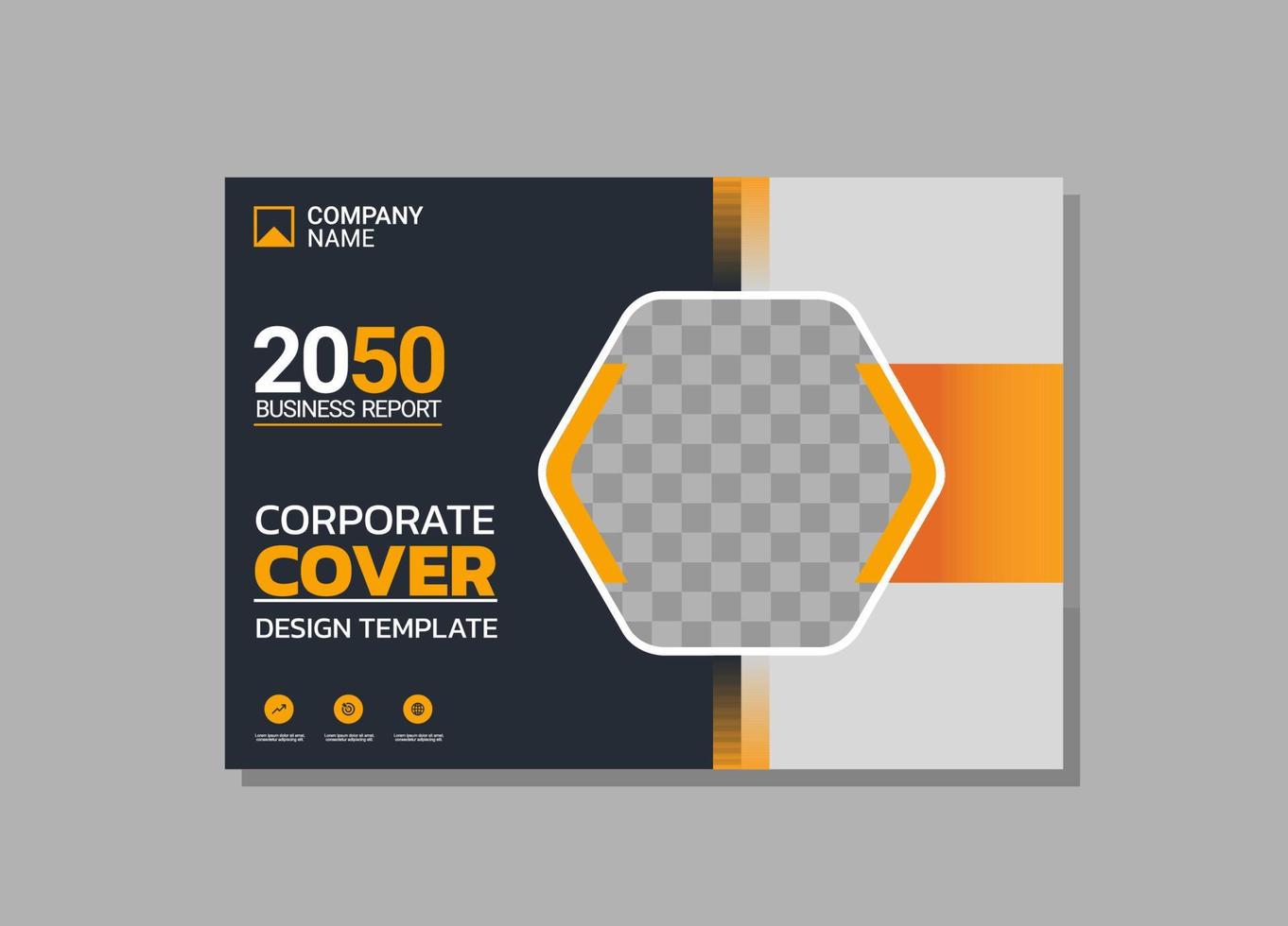 Corporate book cover horizontal design vector