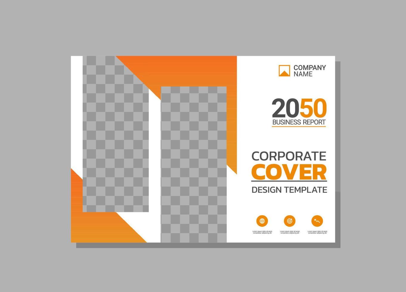 Corporate book cover horizontal design vector