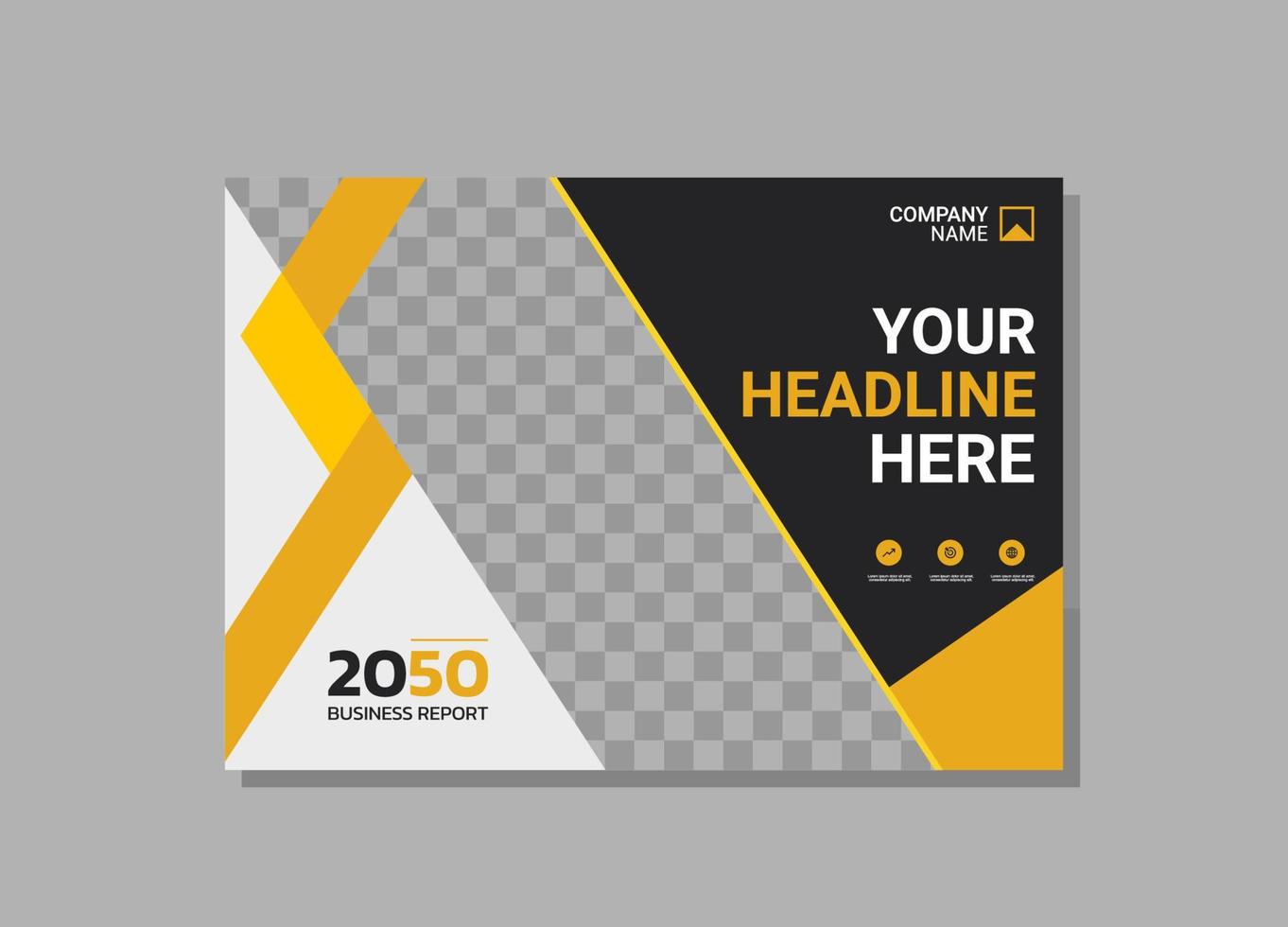 Corporate book cover horizontal design vector