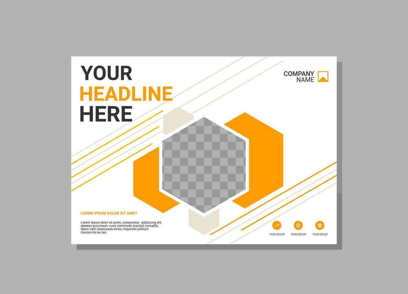 Modern business annual report horizontal vector