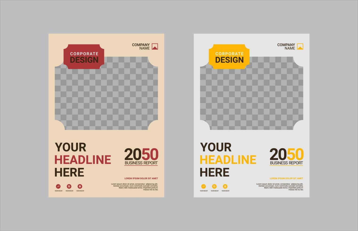 Modern business annual report template vector