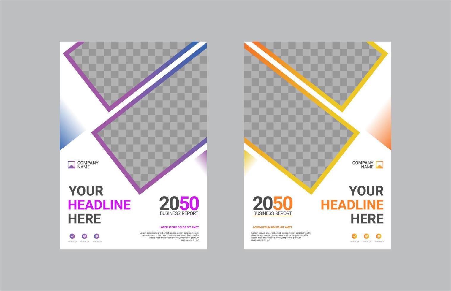 Modern business annual report template vector