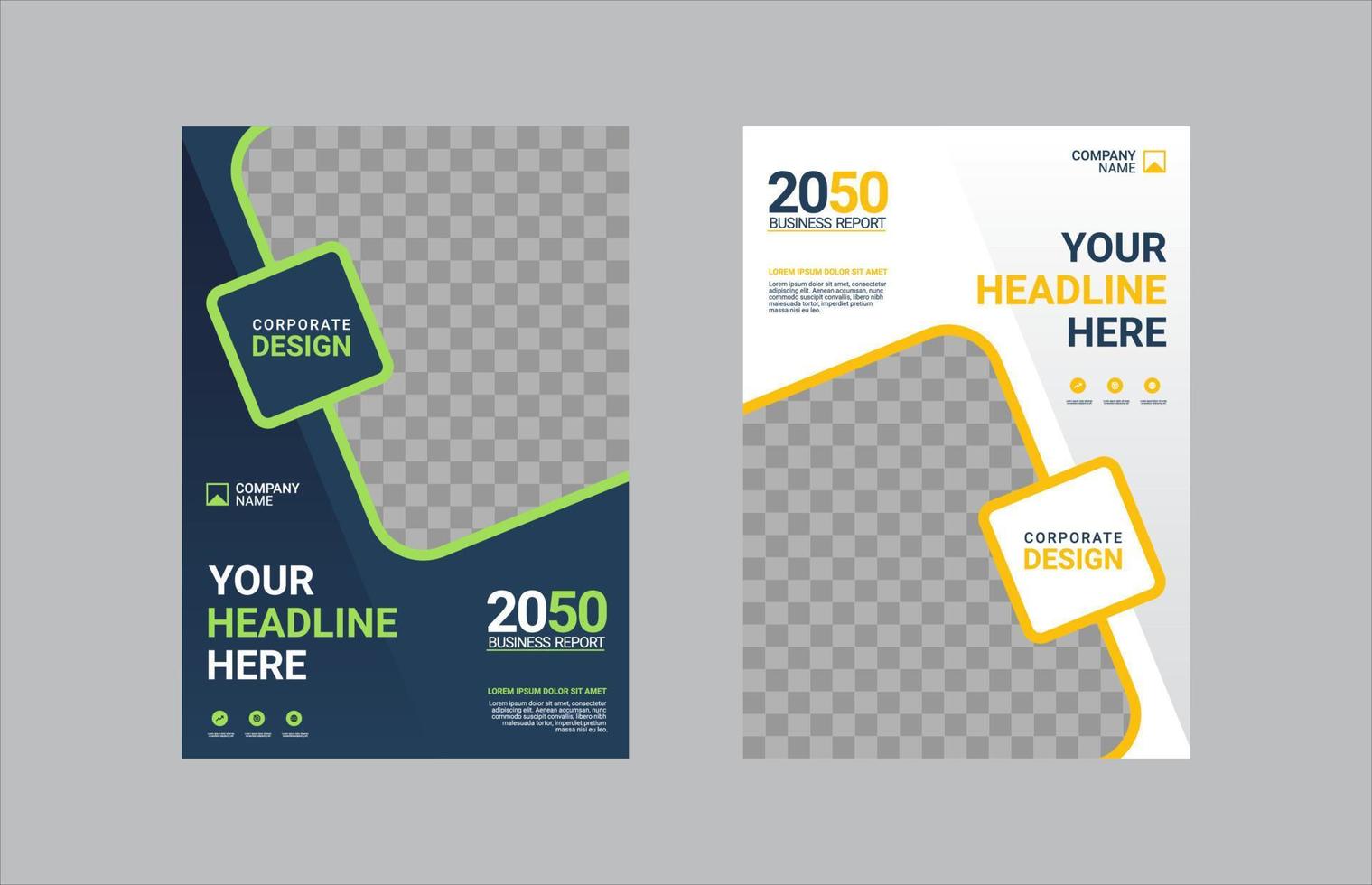 Modern business annual report template vector