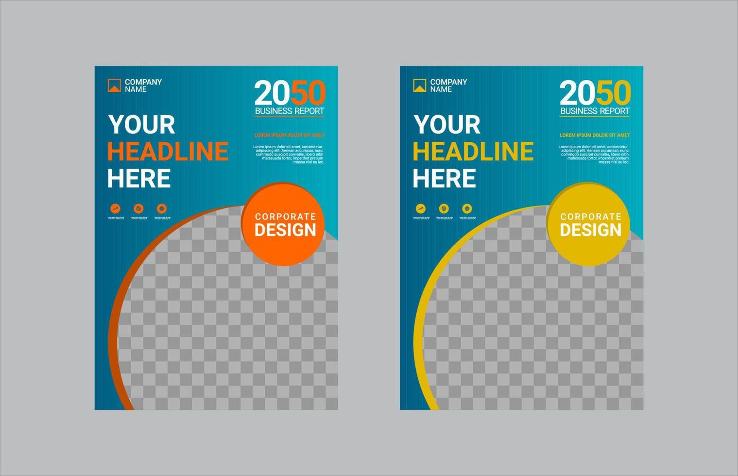 Modern business annual report template vector