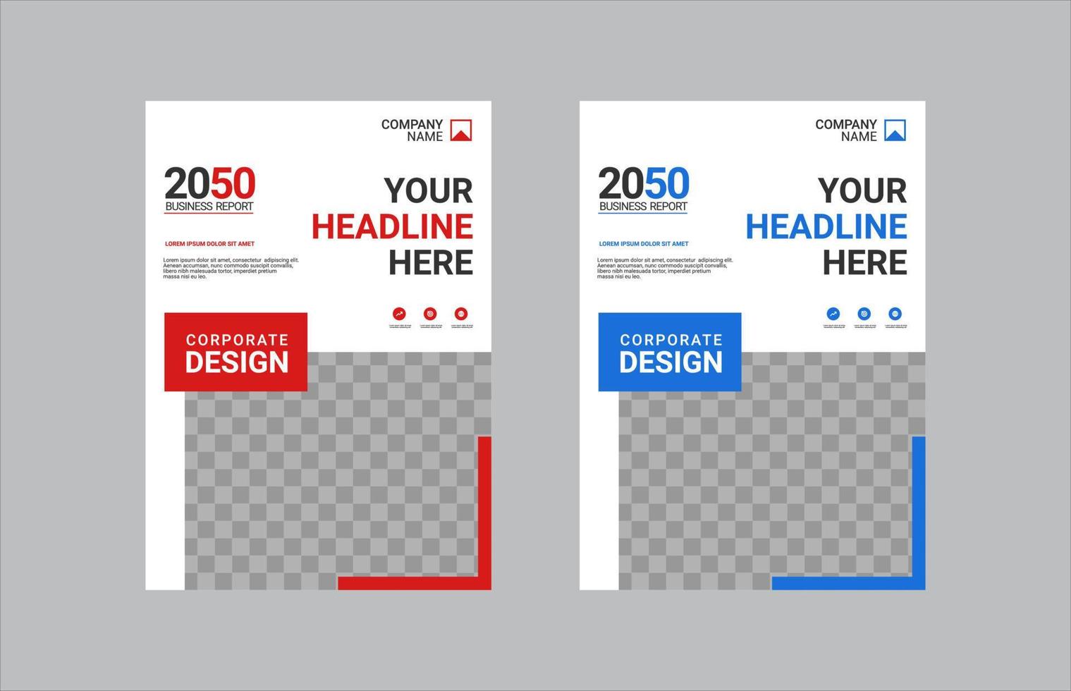 Modern business annual report template vector
