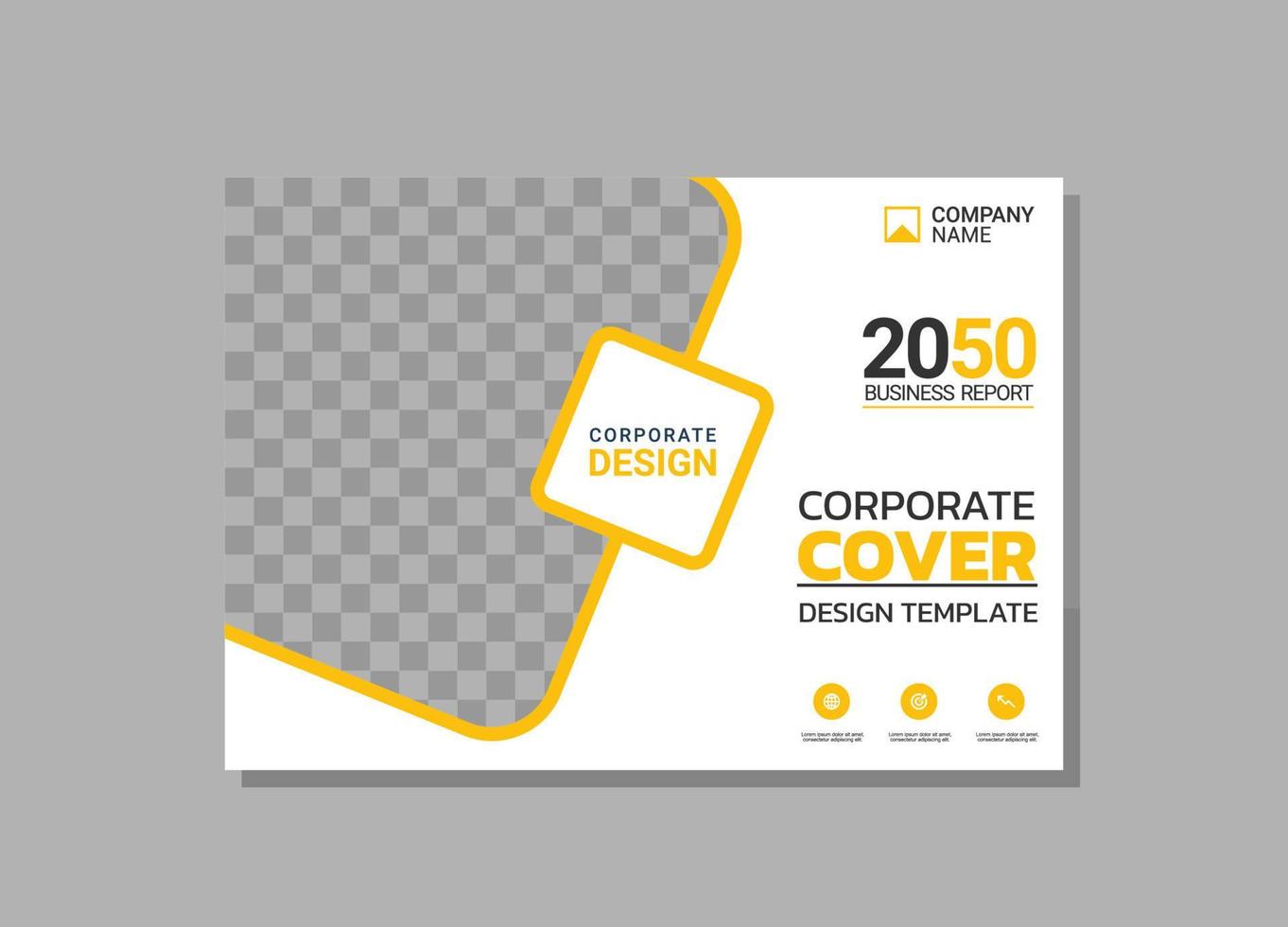 Corporate book cover horizontal design vector