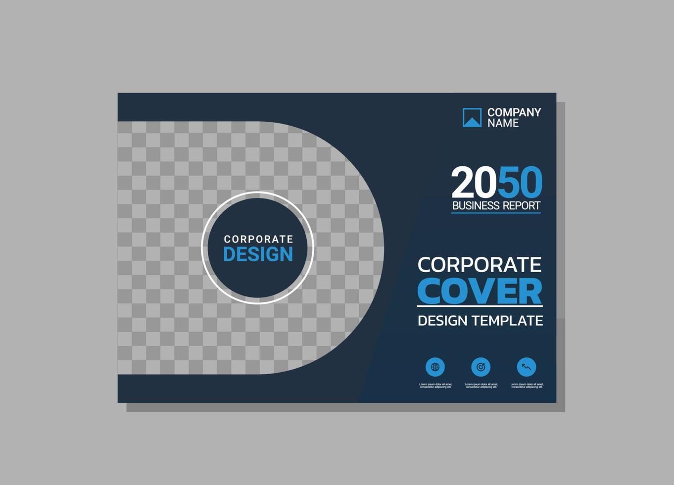 Corporate book cover horizontal design vector