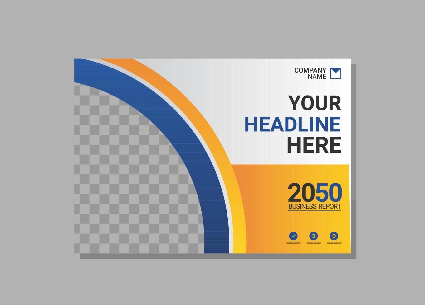 Corporate book cover horizontal design vector