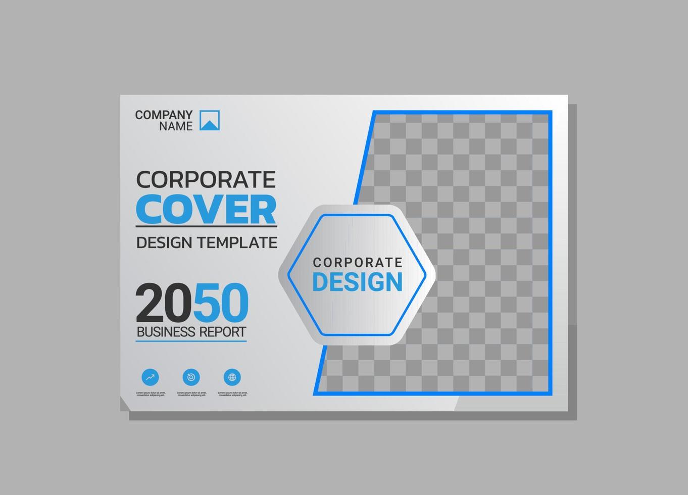 Corporate book cover horizontal design vector