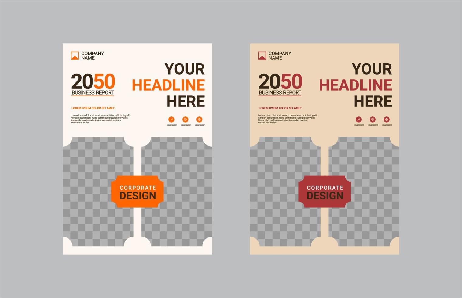 Modern business annual report template vector