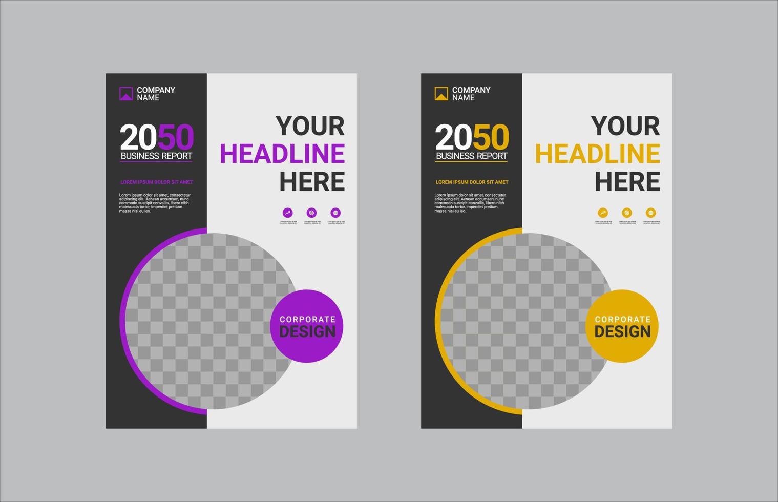 Modern business annual report template vector