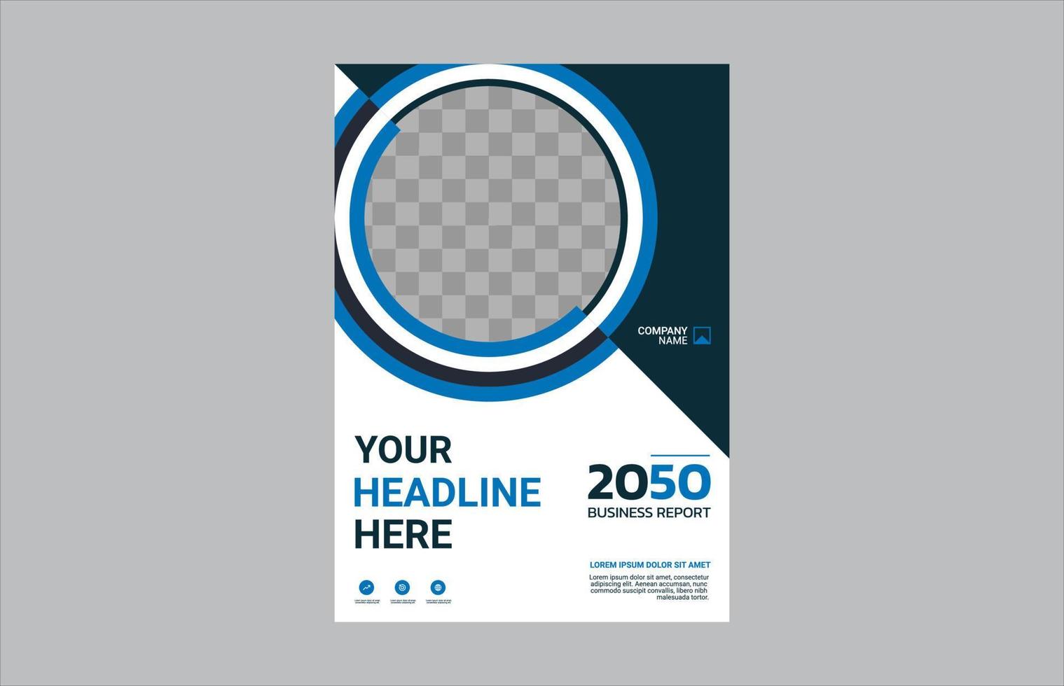 Modern business annual report template vector