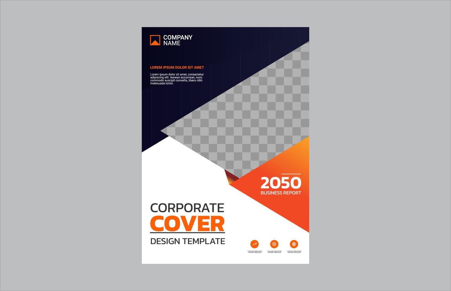 Modern business annual report template vector